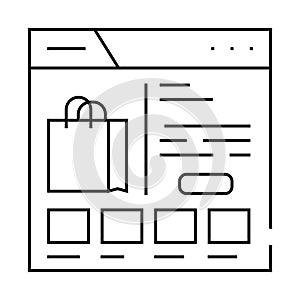 e commerce platform line icon vector illustration