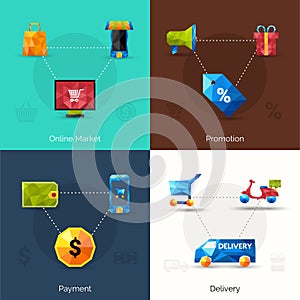 E-commerce Polygonal Icons