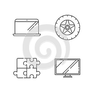 E commerce products linear icons set