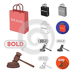 E-commerce, Purchase and sale cartoon,black,flat,monochrome,outline icons in set collection for design. Trade and