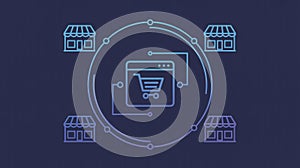E-commerce and Retail Network Illustration