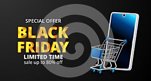 E-commerce retail shopping concept for black friday special sale offer banner