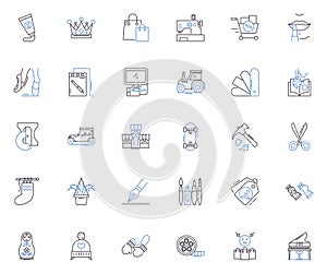 E-commerce selling line icons collection. Online, Shopping, Products, Sales, Marketplace, Advertising, Customers vector