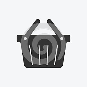E-commerce shopping basket isolated flat design vector illustration