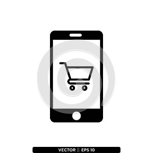 E commerce Shopping Online Icon Vector Illustration Logo Template