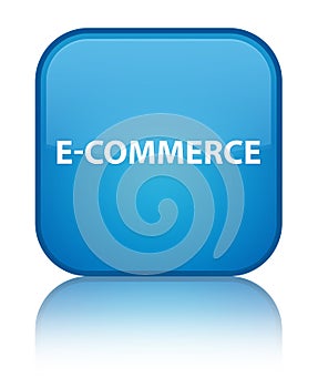 E-commerce special cyan blue square button