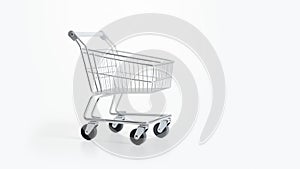 E-commerce supermarket trolley side view