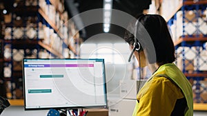 E-commerce support clerk responding to problems like lost parcels