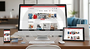 E-commerce Website Displayed on Multiple Devices