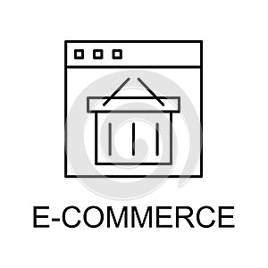 e-commerce website line icon. Element of seo and web optimization icon with name for mobile concept and web apps. Thin line e-