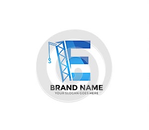 E construction Logo Design Concept