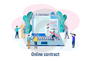 E-contract, online contract illustration