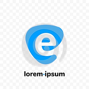 E digital e-mail at sign vector letter icon