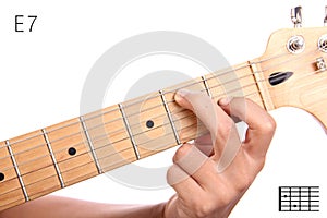 E dominant seventh guitar chord tutorial