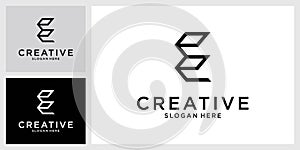 E or EE initial letter logo design concept photo