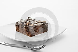 E fresh cake on white back