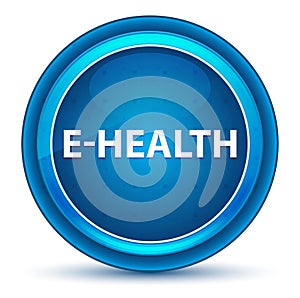 E-health Eyeball Blue Round Button