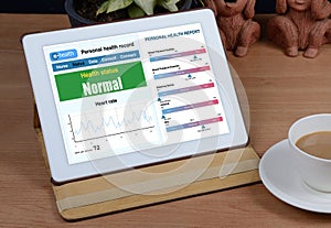 E-health information show on tablet