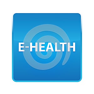 E-health shiny blue square button