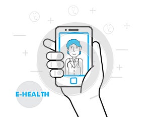 E-health and telemedicine concept.