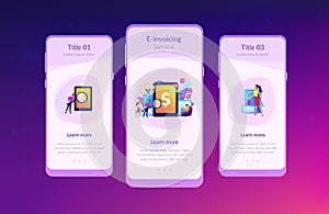 E-invoicing app interface template.