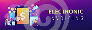 E-invoicing concept banner header.