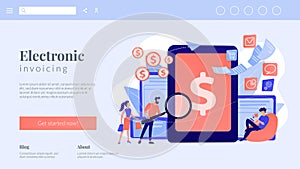 E-invoicing concept landing page.