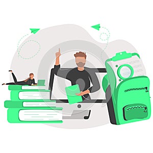 E-learning abstract concept vector illustration. Webinar, online teaching, online tutoring app and