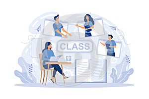 E-learning banners Online education, home schooling, online classes,