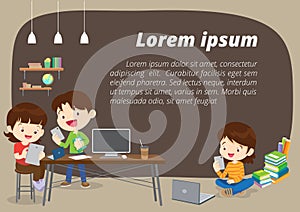 E-learning concept background illustration