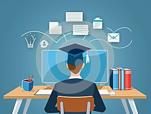E-learning education, internet lessons and online webinar. Education internet Technology