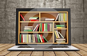 E-learning education or internet library.