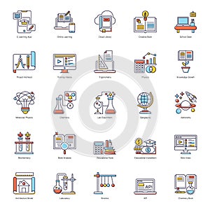 E Learning Flat Icons Vectors Pack