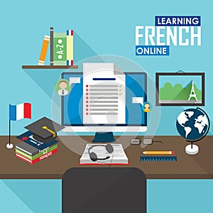 E-learning French language.