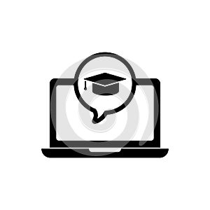 E-learning icon. Simple distance education symbol