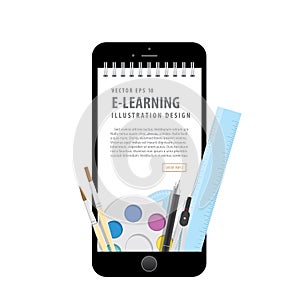 E-learning with mobile phone, learning through an online network