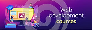Web development courses concept banner header