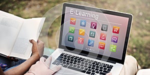 E-learning Online Education Application Concept