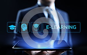 E-learning Online Education Business Internet concept on screen.