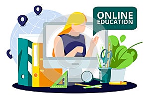 E-learning, online education concept banner