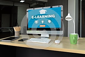 E-learning and Online Education for Student and University Concept