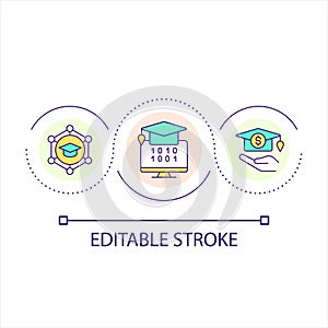 E learning program loop concept icon