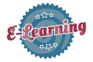 e-learning sign. e-learning vintage retro label.