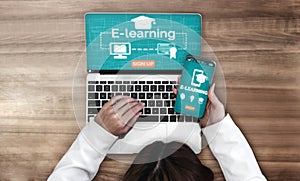 E-learning for Student and University Concept