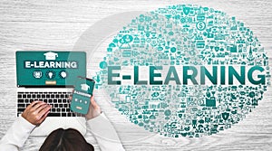 E-learning for Student and University Concept