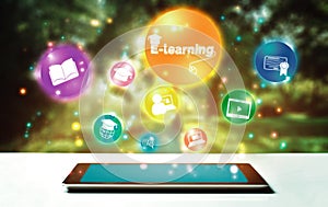 E-learning for Student and University Concept uds