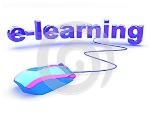 E learning text with mouse photo