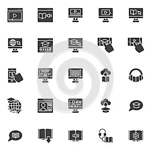 E-learning vector icons set