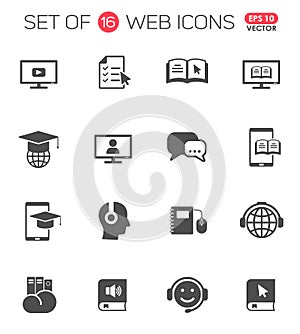 e-learning vector icons