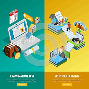 E-learning Vertical Banners Set